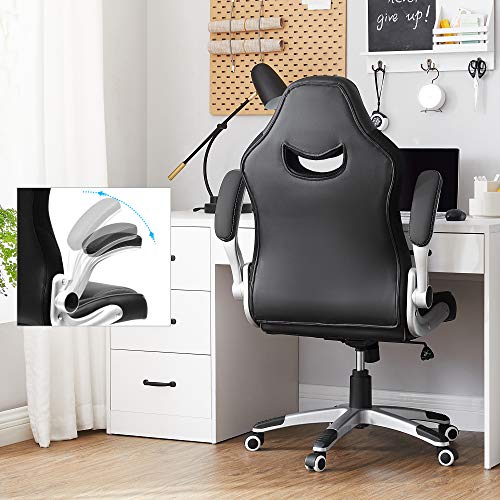 irodai szék, ergonomikus forgószék, felhajtható karfás, fekete-VASBÚTOR
