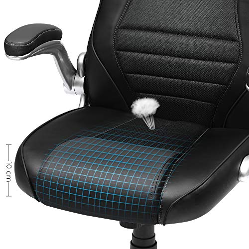 irodai szék, ergonomikus forgószék, felhajtható karfás, fekete-VASBÚTOR