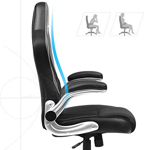 irodai szék, ergonomikus forgószék, felhajtható karfás, fekete-VASBÚTOR