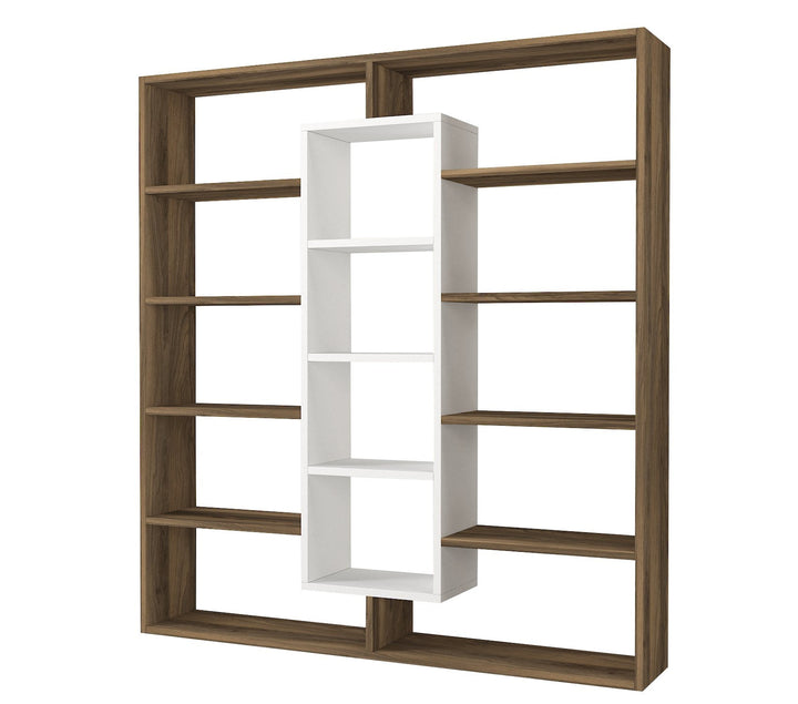 könyvespolc Ample - Walnut, White-VASBÚTOR