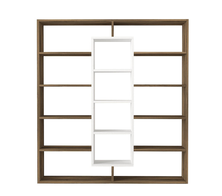 könyvespolc Ample - Walnut, White-VASBÚTOR
