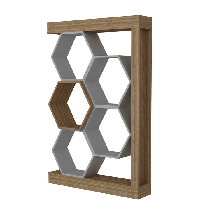 könyvespolc Artemis - Walnut, White-VASBÚTOR