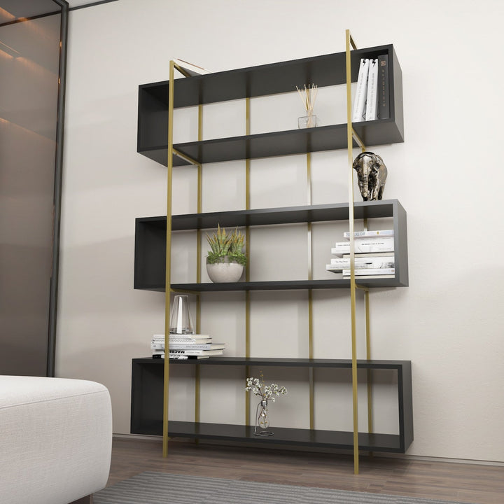 könyvespolc Bruti - Anthracite, Gold-VASBÚTOR