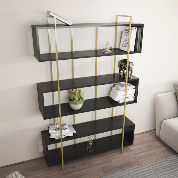 könyvespolc Bruti - Anthracite, Gold-VASBÚTOR