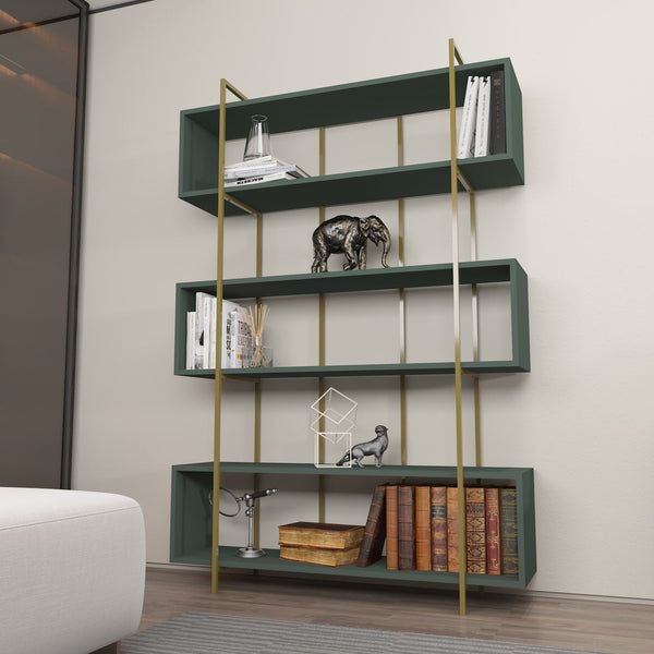 könyvespolc Bruti - Green, Gold-VASBÚTOR