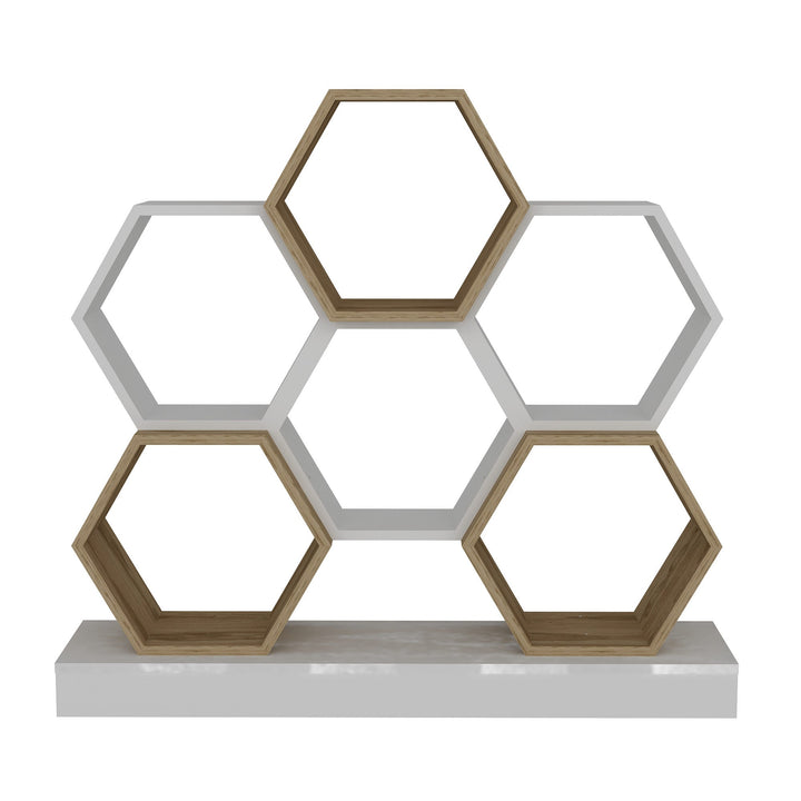 könyvespolc Cicek - White, Oak-VASBÚTOR
