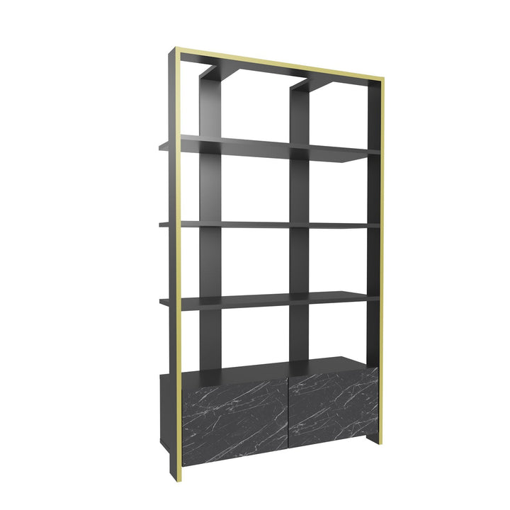 könyvespolc Elena - Black, Marble-VASBÚTOR