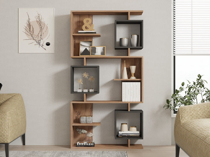 könyvespolc Icardi - Atlantic Pine, Anthracite-VASBÚTOR