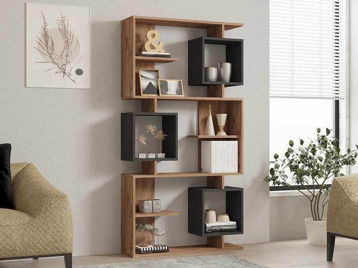 könyvespolc Icardi - Atlantic Pine, Anthracite-VASBÚTOR