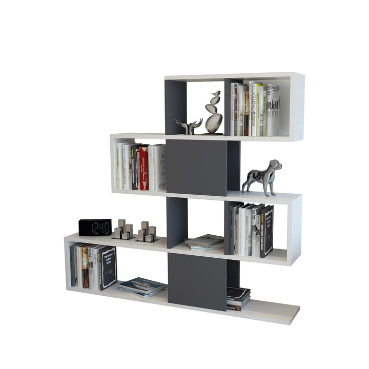 könyvespolc Karlin - White, Anthracite-VASBÚTOR