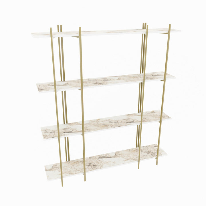 könyvespolc Moss - White, Gold-VASBÚTOR