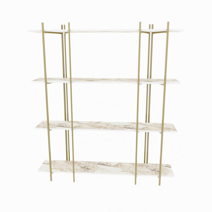 könyvespolc Moss - White, Gold-VASBÚTOR
