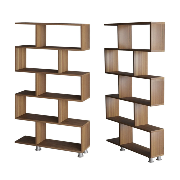 könyvespolc Nilüfer - Walnut-VASBÚTOR