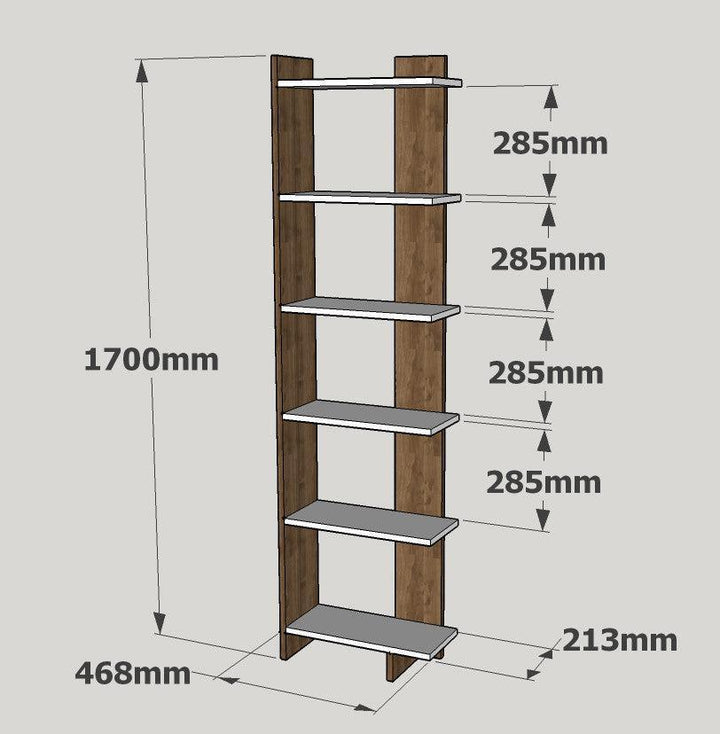könyvespolc Order - White, Walnut-VASBÚTOR
