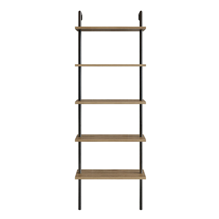 könyvespolc Paula - Walnut, Black-VASBÚTOR