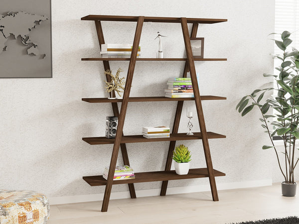 könyvespolc Perla - Walnut-VASBÚTOR