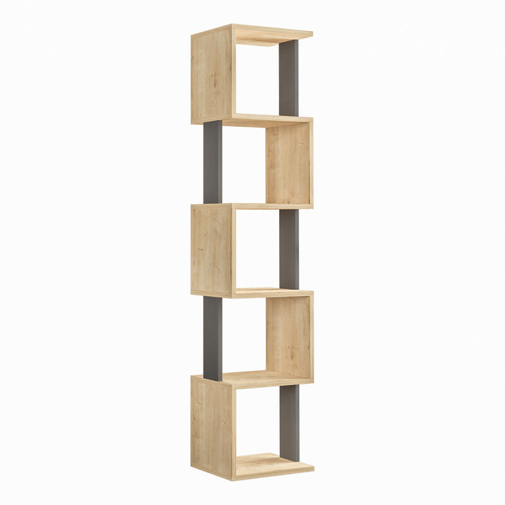 könyvespolc Piri - Sonoma Oak, Anthracite-VASBÚTOR
