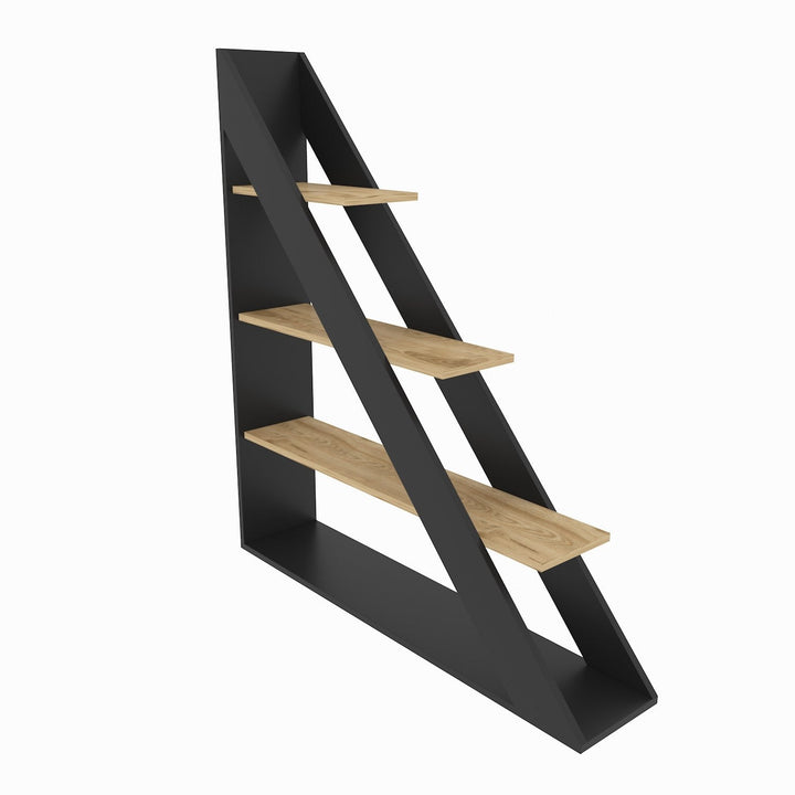 könyvespolc Pisagor - Black, Oak-VASBÚTOR