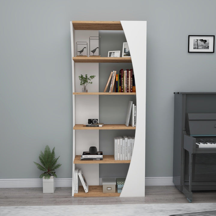 könyvespolc Selge - Atlantic Pine, White-VASBÚTOR