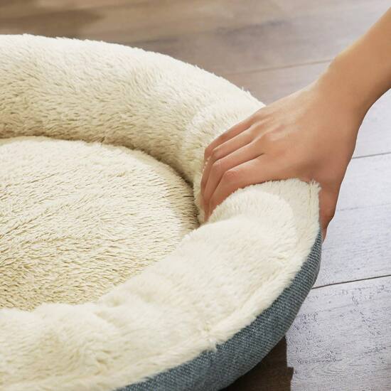 kutyaágy, macskaágy, fánk alakú 65 cm átméroju, szürke-VASBÚTOR