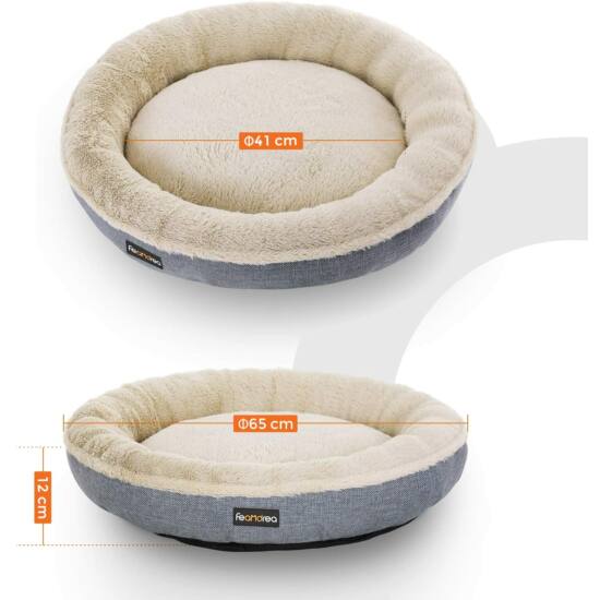kutyaágy, macskaágy, fánk alakú 65 cm átméroju, szürke-VASBÚTOR