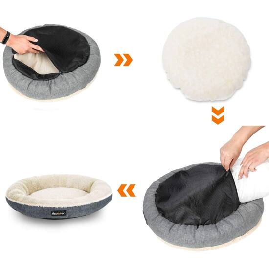 kutyaágy, macskaágy, fánk alakú 65 cm átméroju, szürke-VASBÚTOR