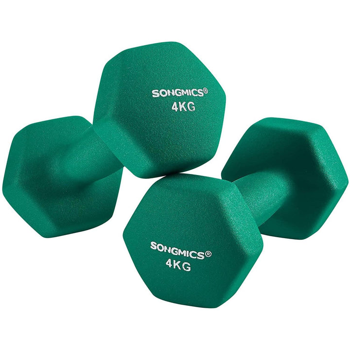súlyzó készlet, 2 db-os súlyzó szett csúszásmentes matt felülettel 2 x 4 kg, zöld-VASBÚTOR